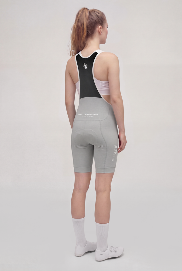 ATK Women's performance Bib shorts - Light Grey- 3D-Printed Chamois