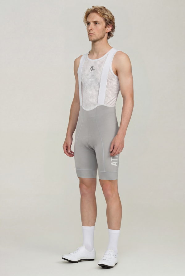 ATK Men's performance Bib shorts - Light Grey- 3D-Printed Chamois