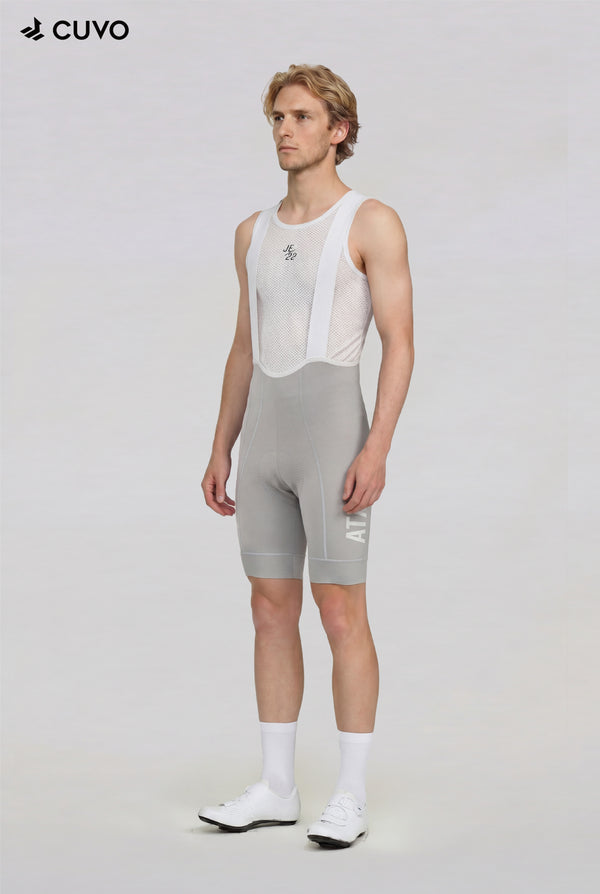 ATK Men's performance Bib shorts - Light Grey- 3D-Printed Chamois