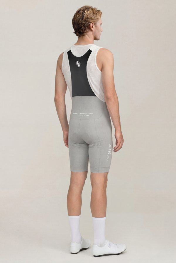 ATK Men's performance Bib shorts - Light Grey- 3D-Printed Chamois