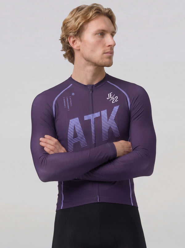 ATK Men's performance long sleeves Jersey -  Dark Purple